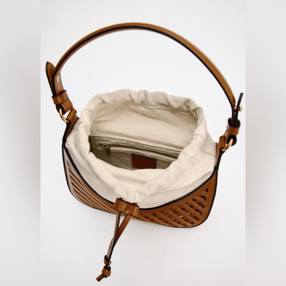 Zara Tan and Cream Shoulder Bag  A85 - Picture 6 of 10